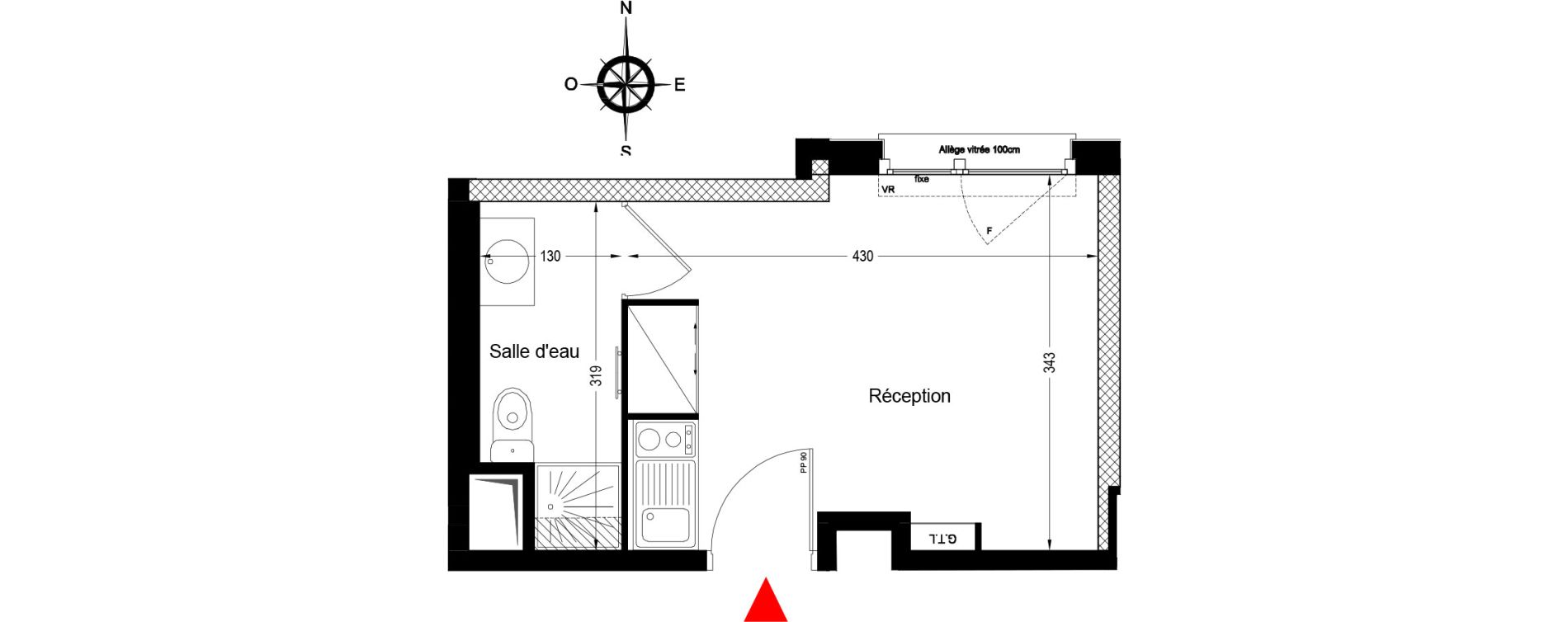 Appartement T1 de 17,54 m2 &agrave; Bobigny &eacute;cocit&eacute;