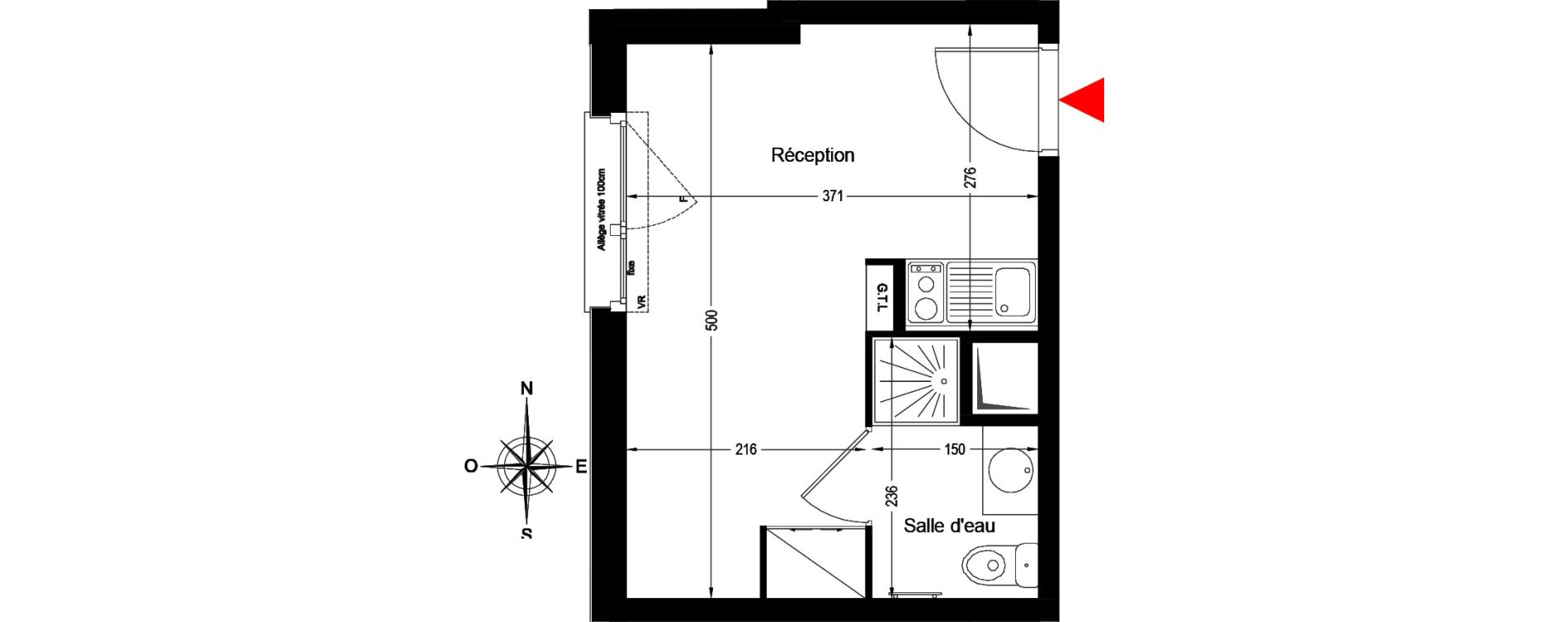 Appartement T1 de 17,91 m2 &agrave; Bobigny &eacute;cocit&eacute;