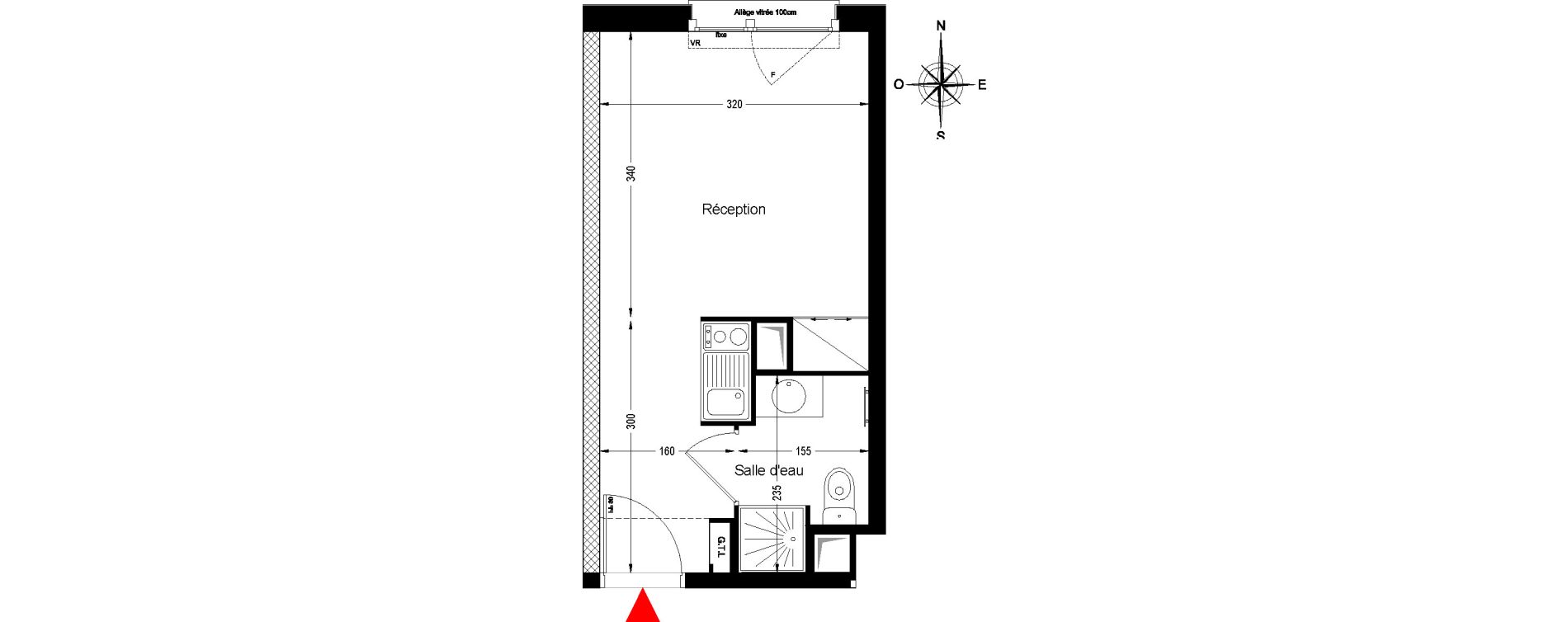 Appartement T1 de 19,44 m2 &agrave; Bobigny &eacute;cocit&eacute;