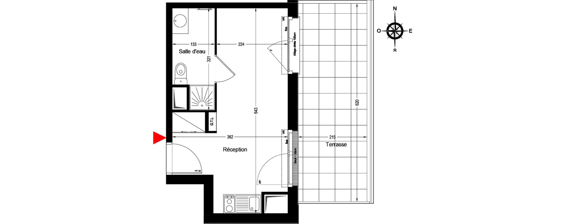 Appartement T1 de 20,30 m2 &agrave; Bobigny &eacute;cocit&eacute;