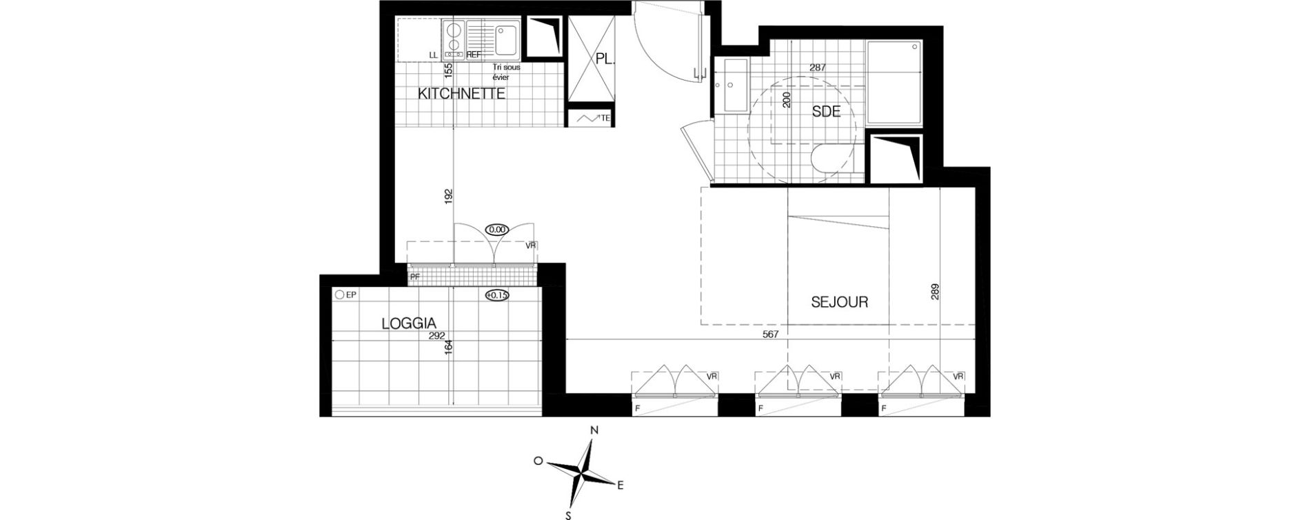 Appartement T1 de 33,40 m2 &agrave; Bobigny &eacute;cocit&eacute;