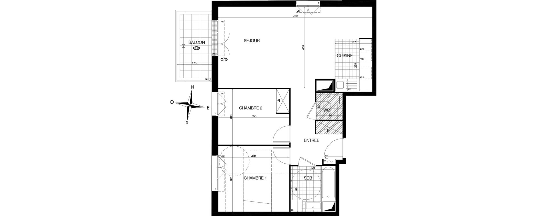 Appartement T3 de 67,00 m2 &agrave; Bobigny &eacute;cocit&eacute;