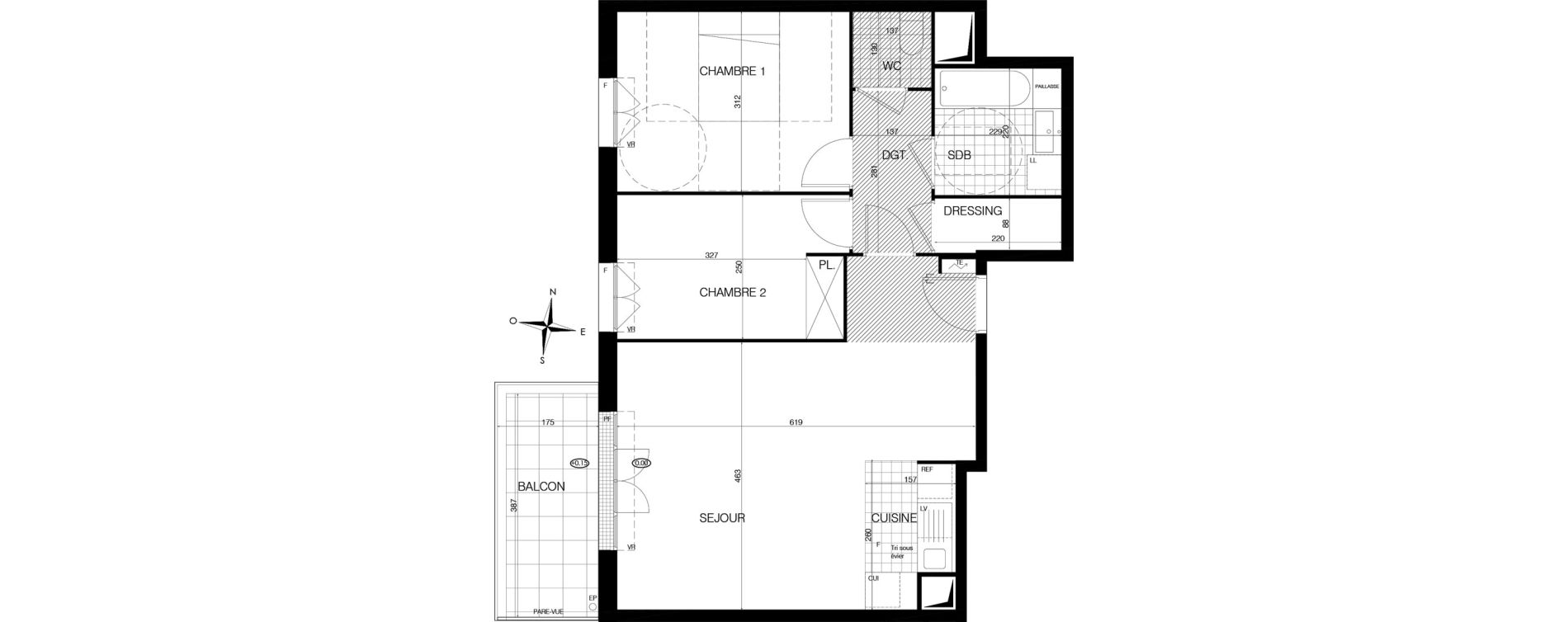 Appartement T3 de 65,30 m2 &agrave; Bobigny &eacute;cocit&eacute;