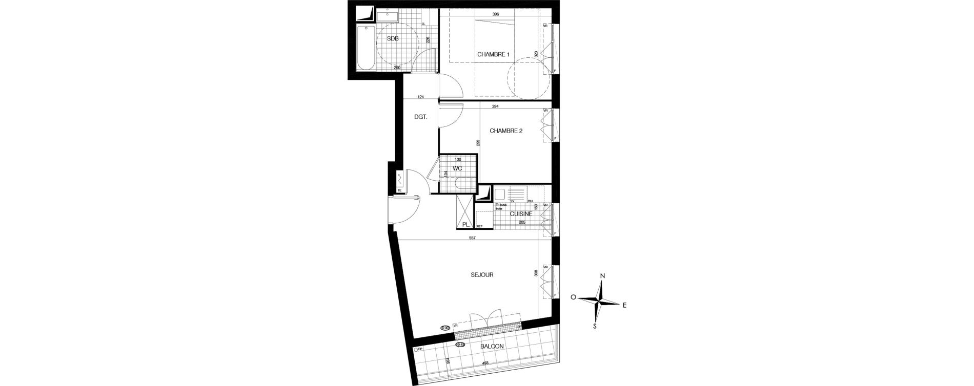 Appartement T3 de 61,60 m2 &agrave; Bobigny &eacute;cocit&eacute;