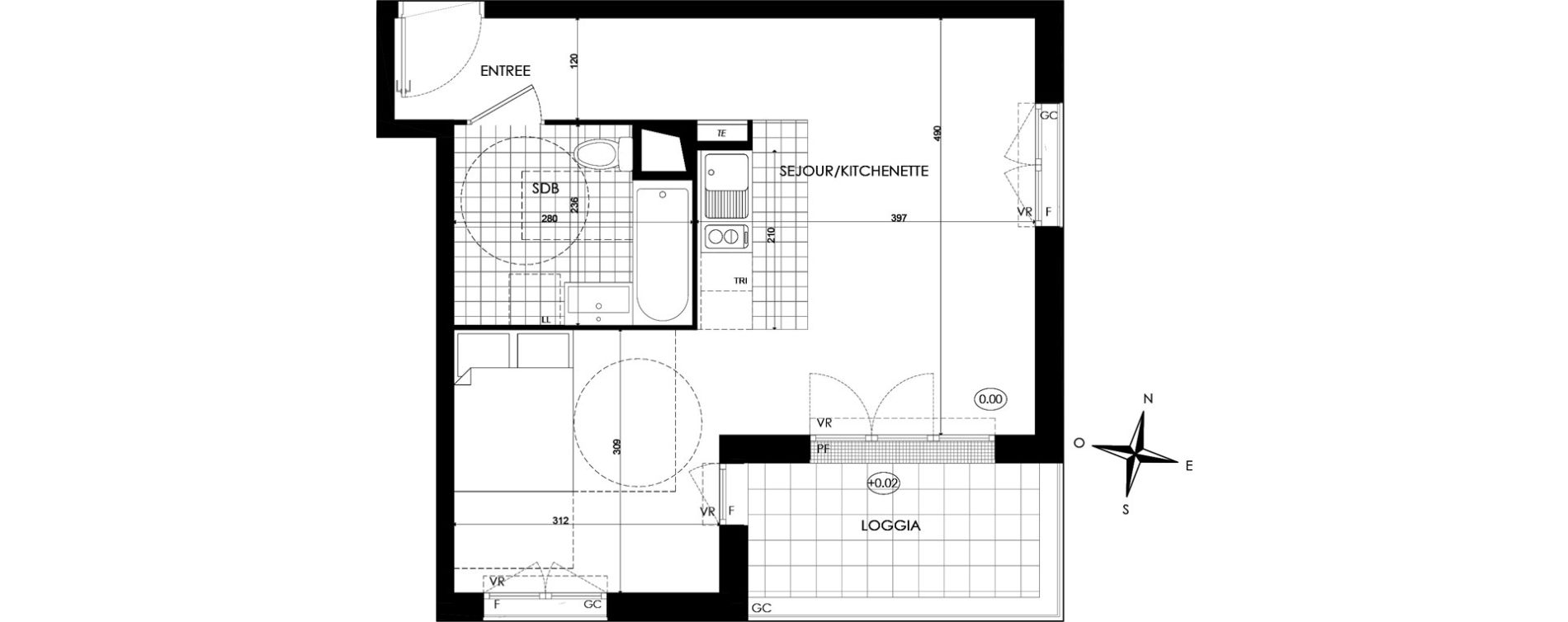 Appartement T1 de 38,91 m2 &agrave; Bobigny &eacute;cocit&eacute;