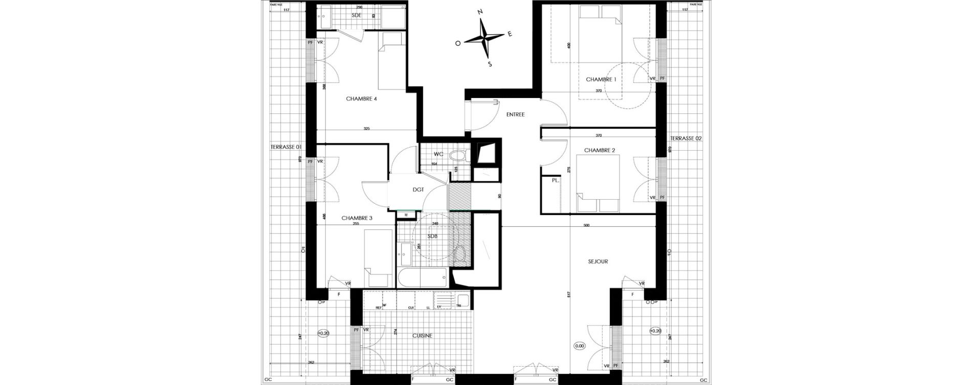 Appartement T5 de 101,70 m2 &agrave; Bobigny &eacute;cocit&eacute;