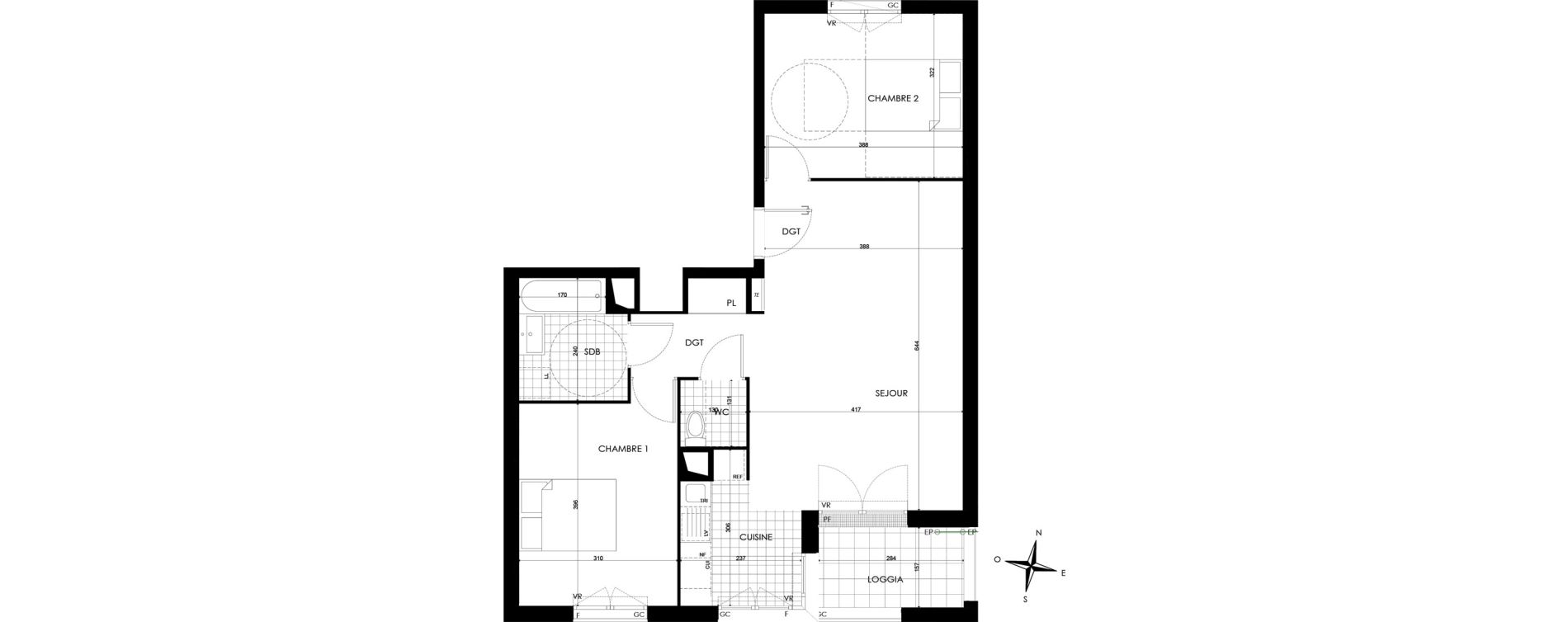 Appartement T3 de 67,08 m2 &agrave; Bobigny &eacute;cocit&eacute;
