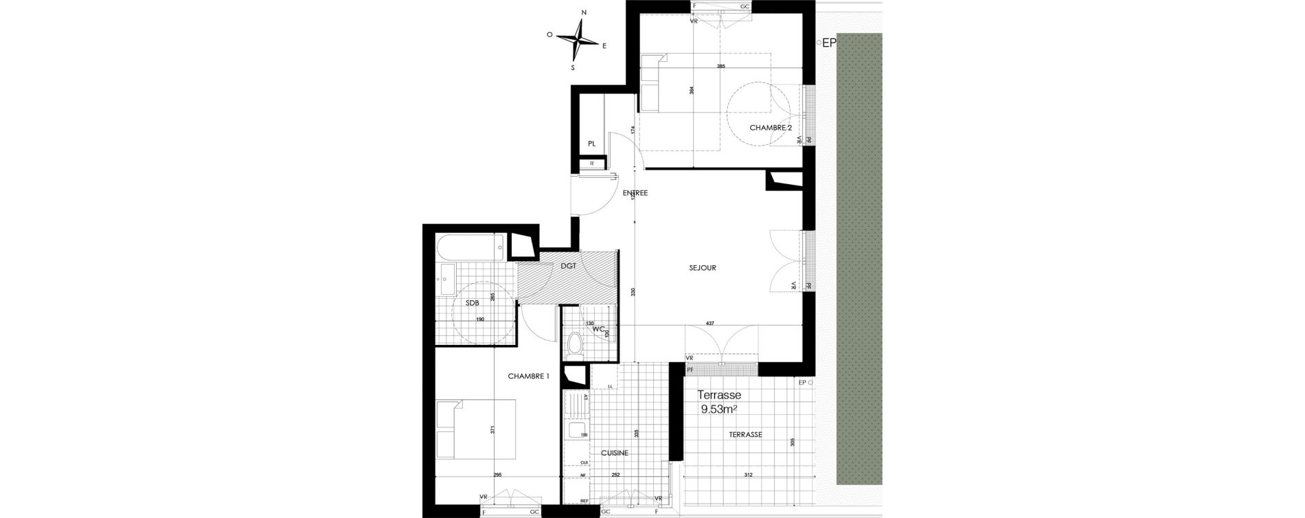 Appartement T3 de 66,55 m2 &agrave; Bobigny &eacute;cocit&eacute;