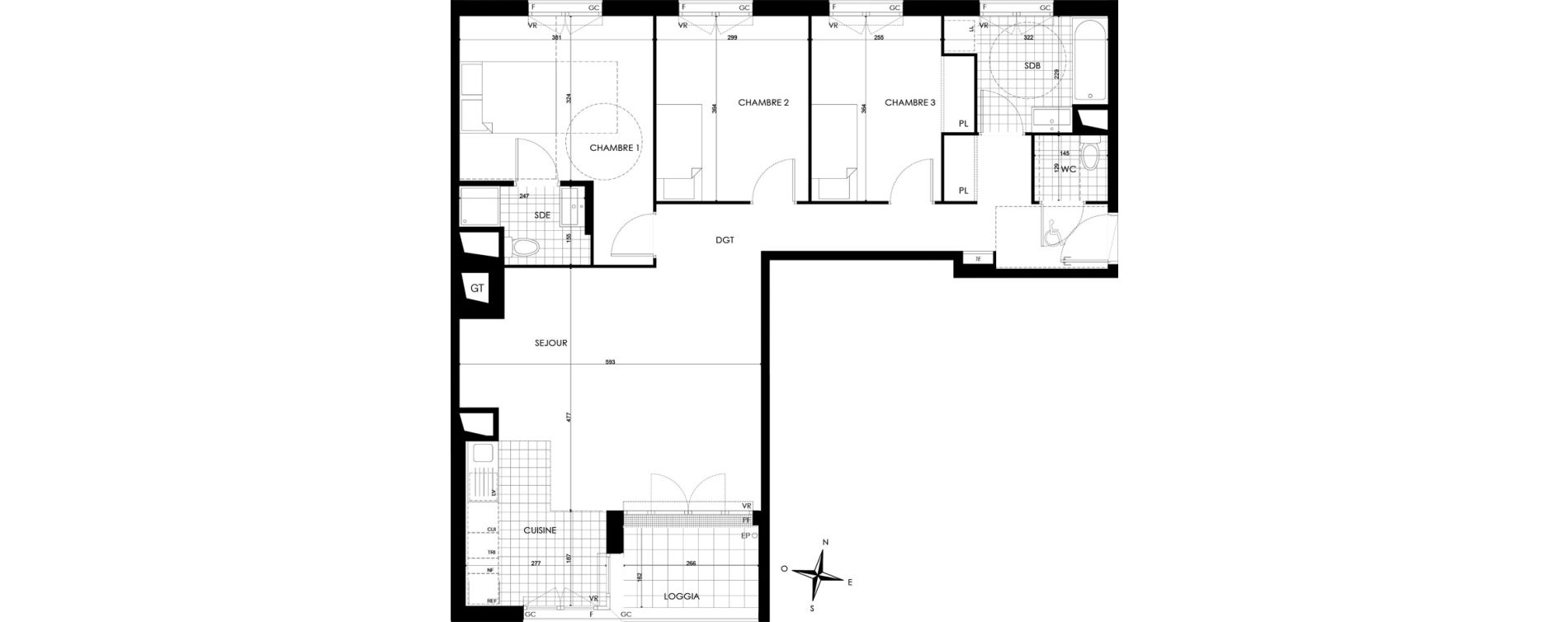 Appartement T4 de 90,40 m2 &agrave; Bobigny &eacute;cocit&eacute;