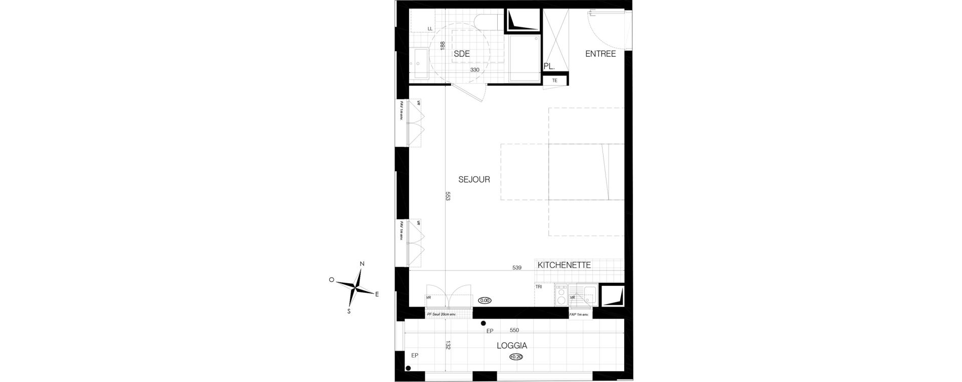Appartement T1 de 38,80 m2 &agrave; Bobigny &eacute;cocit&eacute;