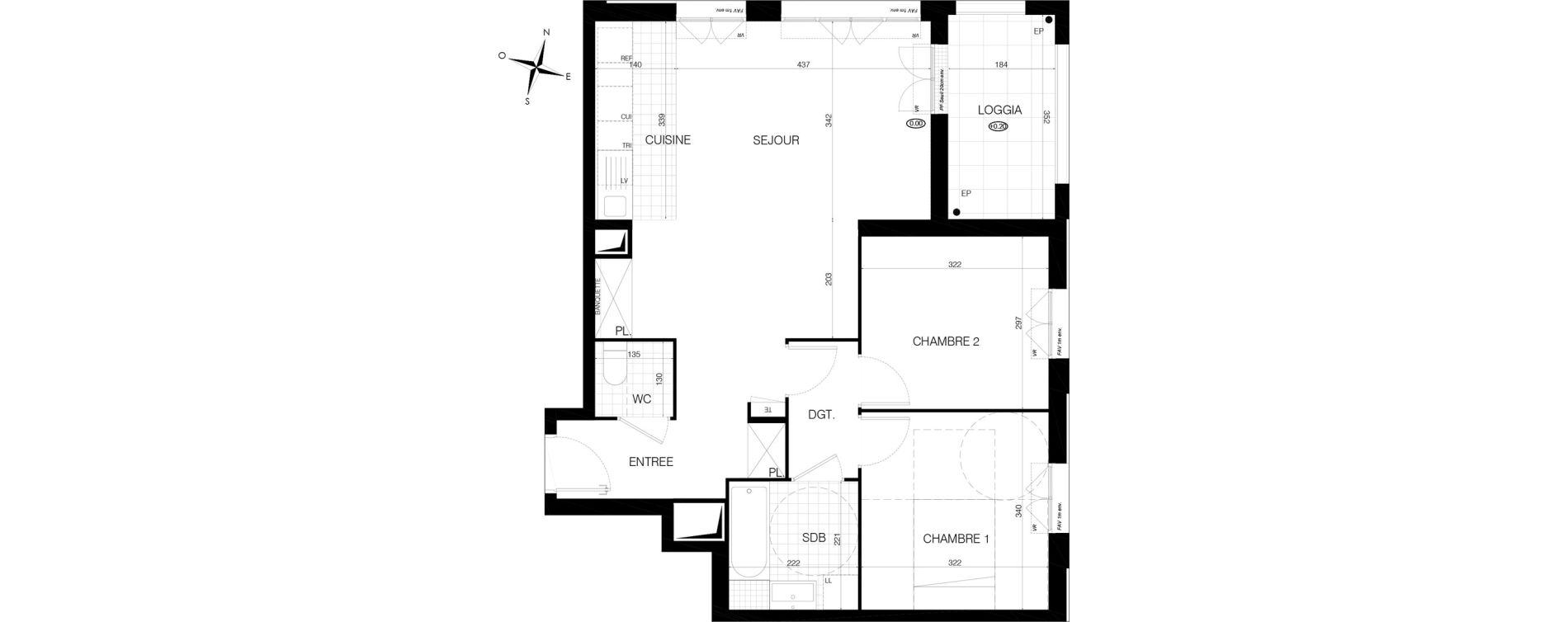 Appartement T3 de 65,70 m2 &agrave; Bobigny &eacute;cocit&eacute;