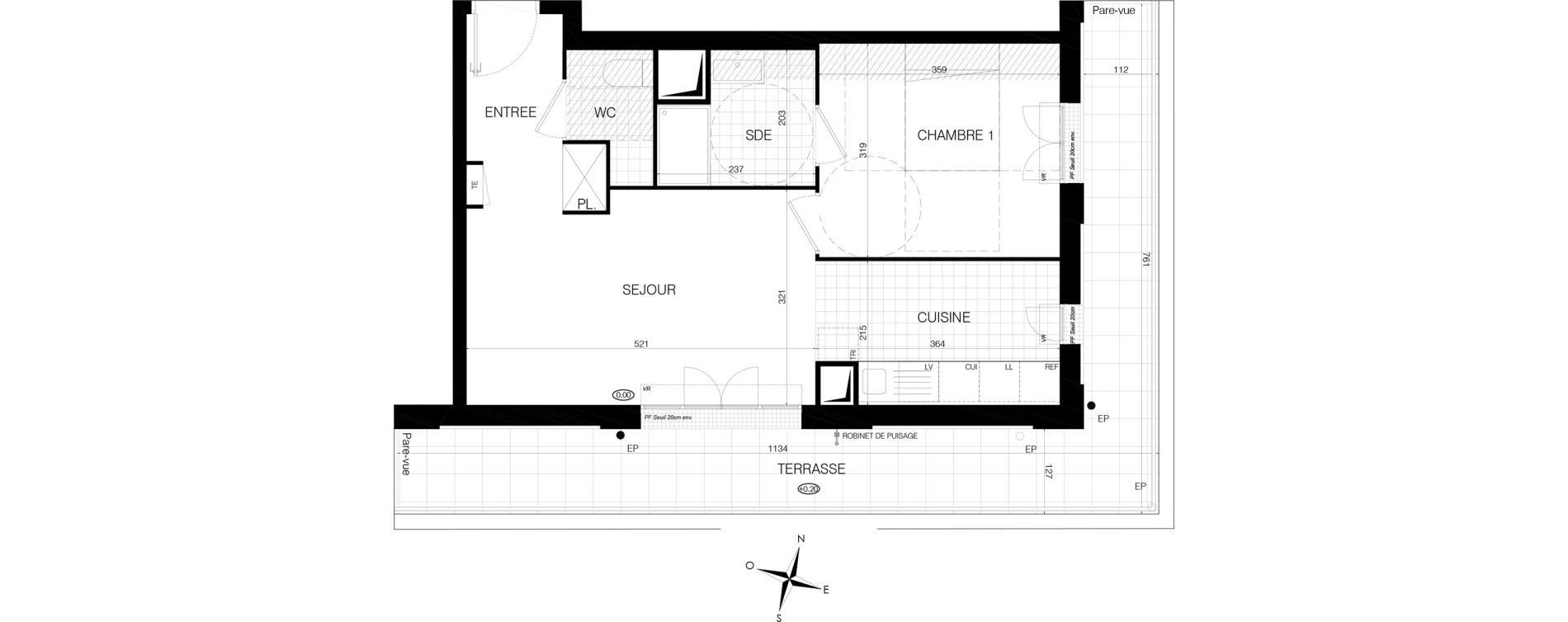 Appartement T2 de 46,10 m2 &agrave; Bobigny &eacute;cocit&eacute;