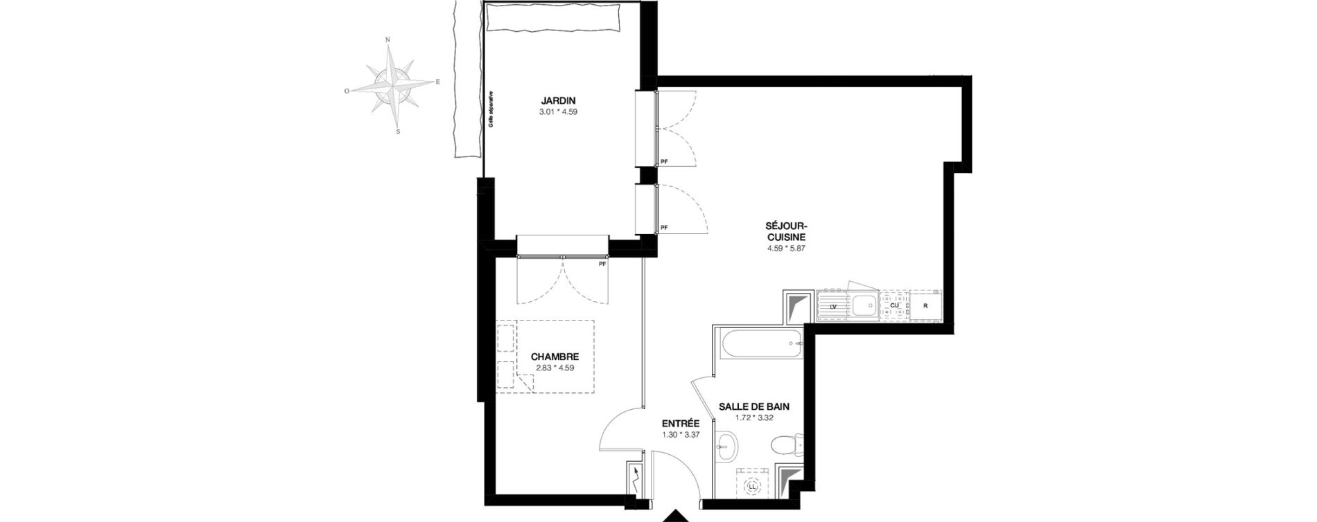 Appartement T2 de 48,21 m2 &agrave; Bobigny Edouard vaillant