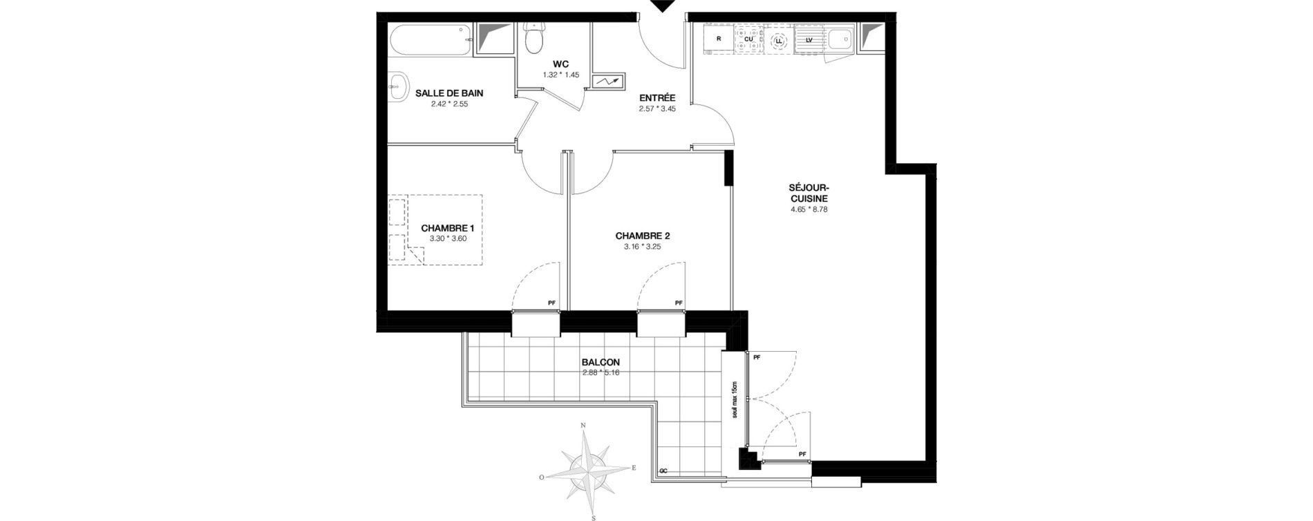 Appartement T3 de 67,94 m2 &agrave; Bobigny Edouard vaillant
