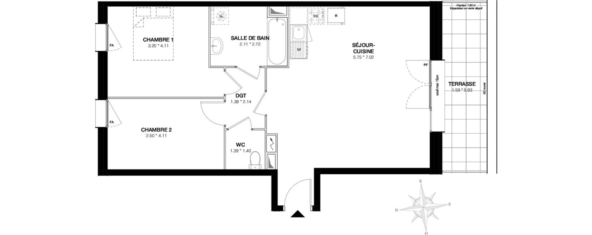 Appartement T3 de 65,03 m2 &agrave; Bobigny Edouard vaillant