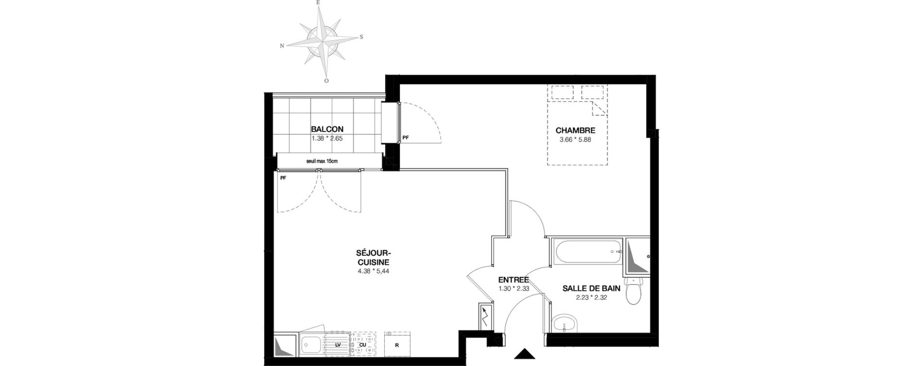 Appartement T2 de 46,06 m2 &agrave; Bobigny Edouard vaillant