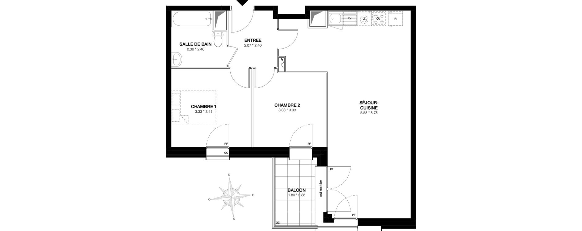 Appartement T3 de 66,12 m2 &agrave; Bobigny Edouard vaillant