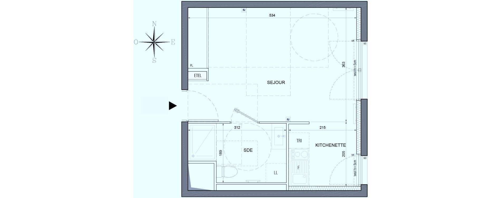 Appartement T1 de 28,85 m2 &agrave; Bobigny &eacute;cocit&eacute;