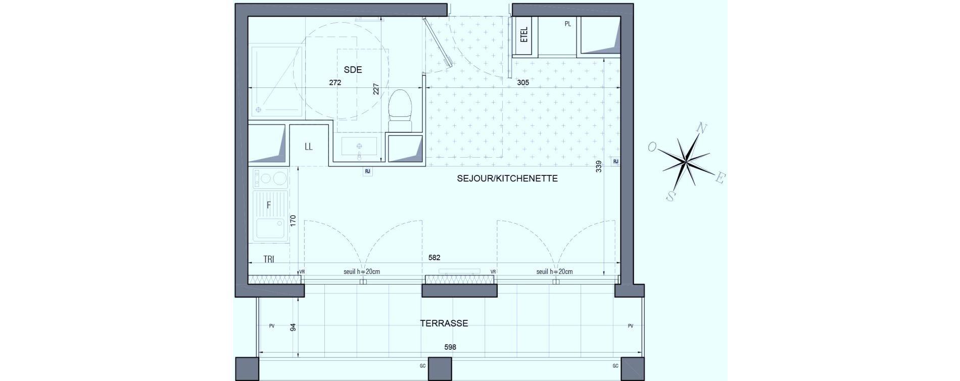 Appartement T1 de 21,37 m2 &agrave; Bobigny &eacute;cocit&eacute;