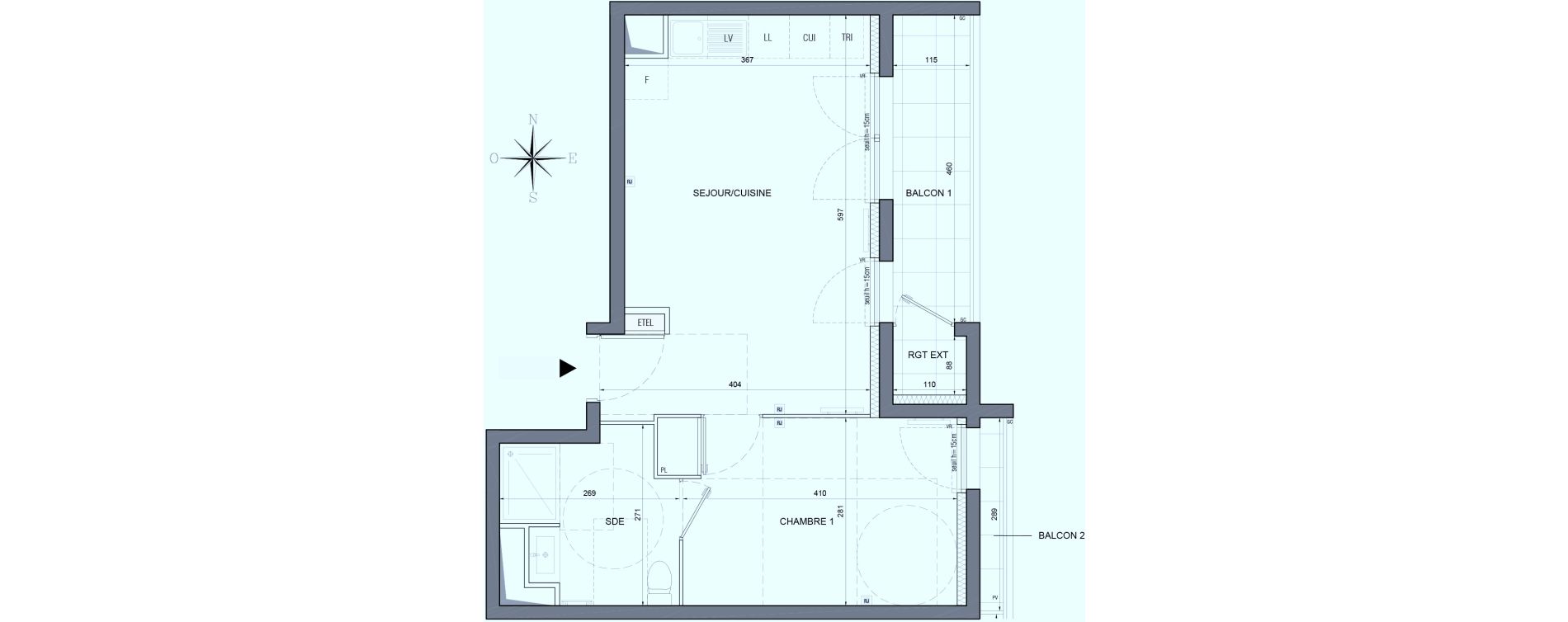 Appartement T2 de 39,67 m2 &agrave; Bobigny &eacute;cocit&eacute;