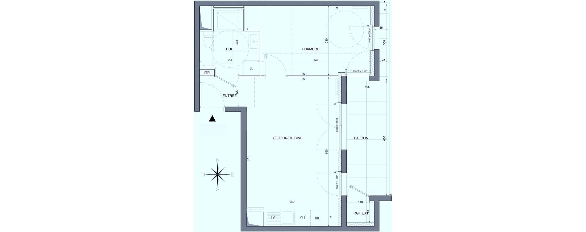 Appartement T2 de 41,59 m2 &agrave; Bobigny &eacute;cocit&eacute;
