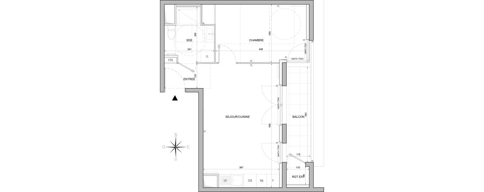 Appartement T2 de 41,59 m2 &agrave; Bobigny &eacute;cocit&eacute;