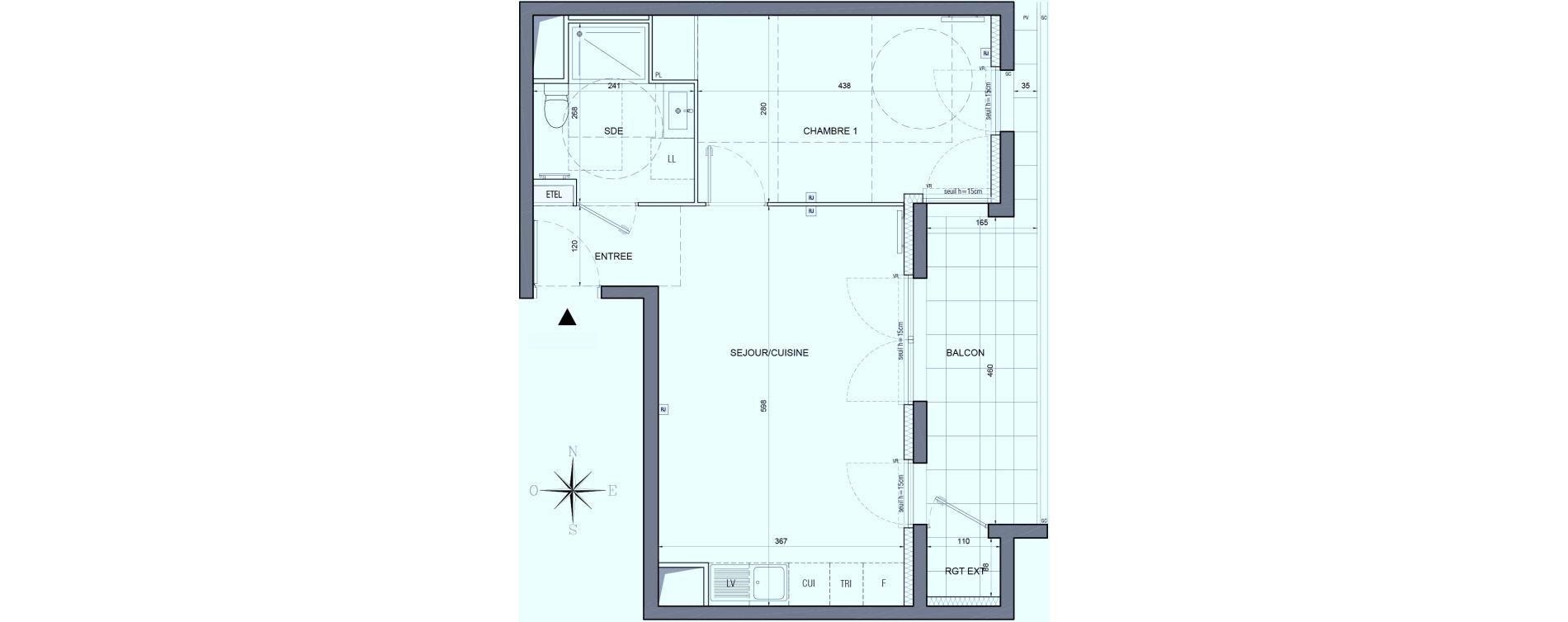 Appartement T2 de 40,94 m2 &agrave; Bobigny &eacute;cocit&eacute;