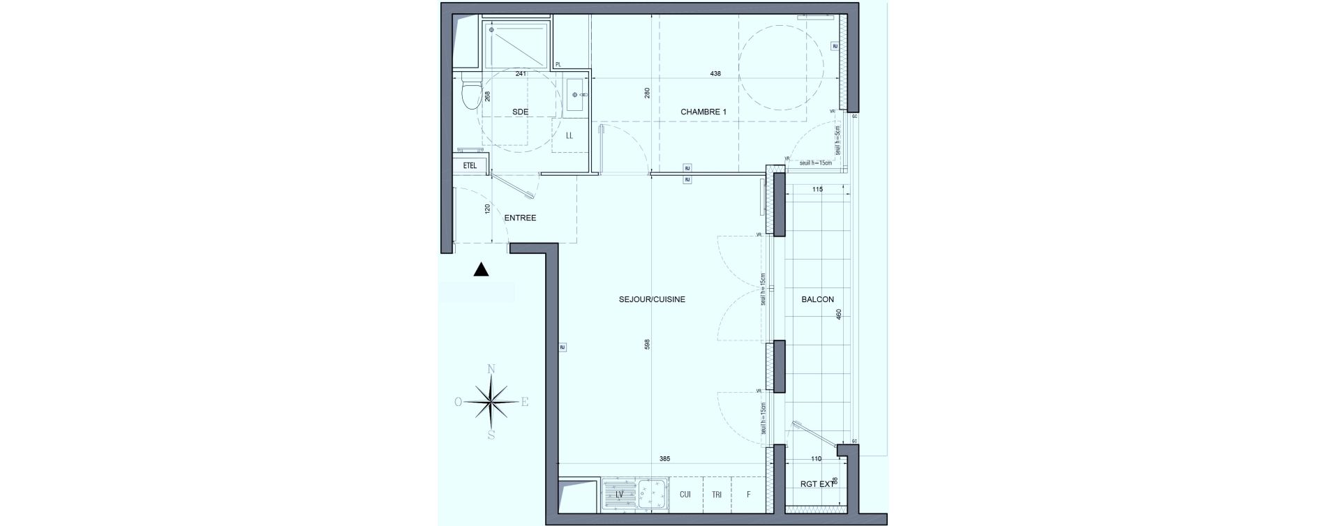 Appartement T2 de 40,94 m2 &agrave; Bobigny &eacute;cocit&eacute;