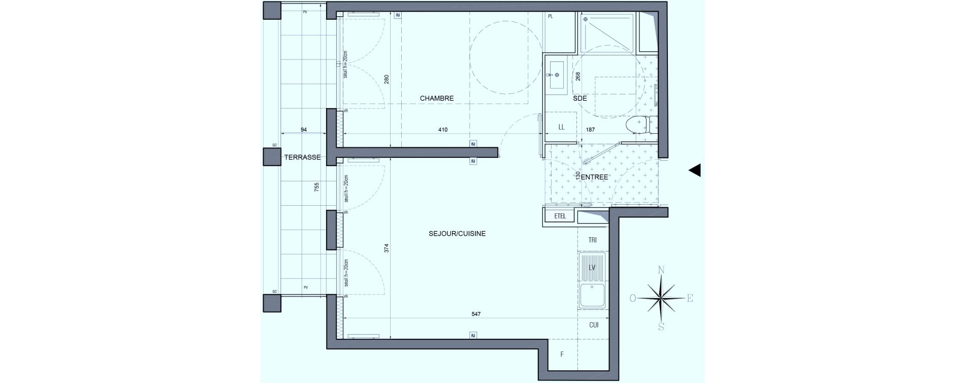 Appartement T2 de 39,18 m2 &agrave; Bobigny &eacute;cocit&eacute;