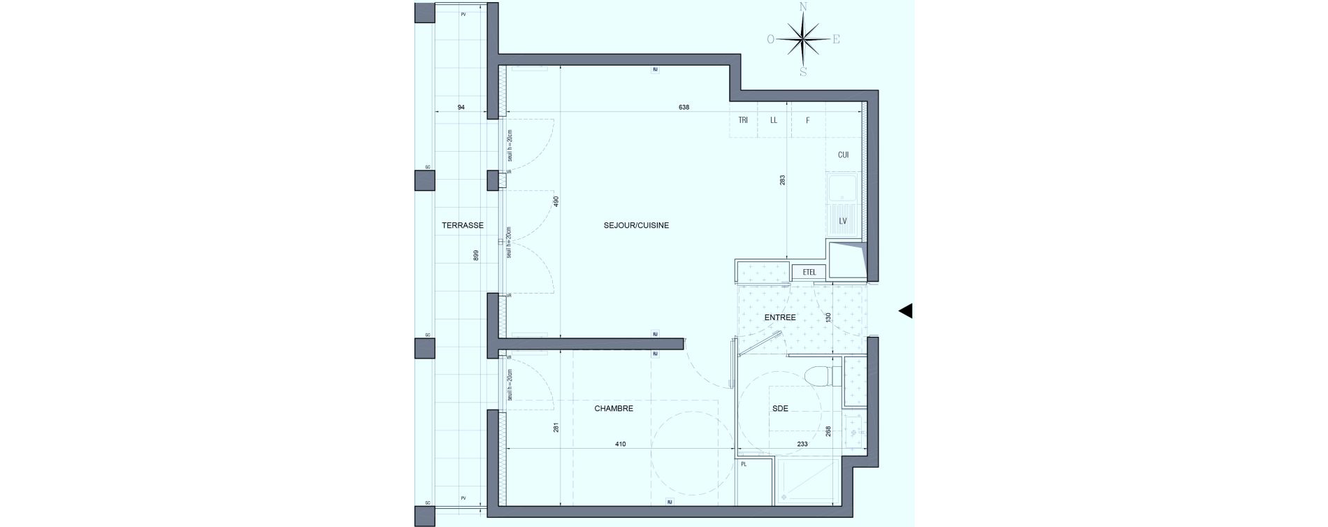Appartement T2 de 32,60 m2 &agrave; Bobigny &eacute;cocit&eacute;