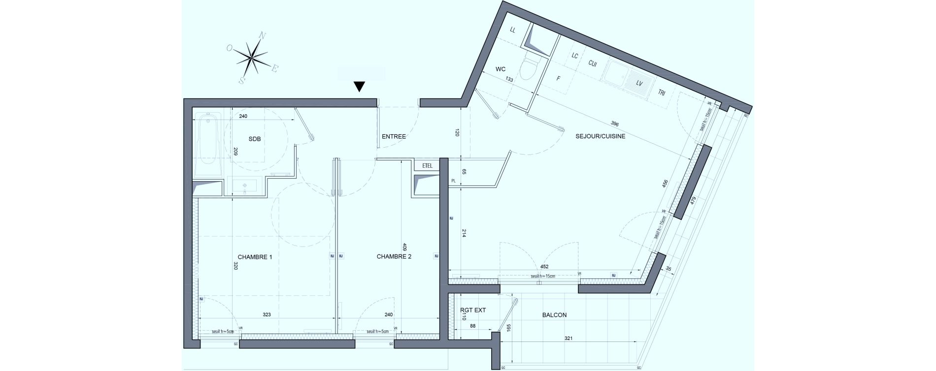 Appartement T3 de 57,32 m2 &agrave; Bobigny &eacute;cocit&eacute;