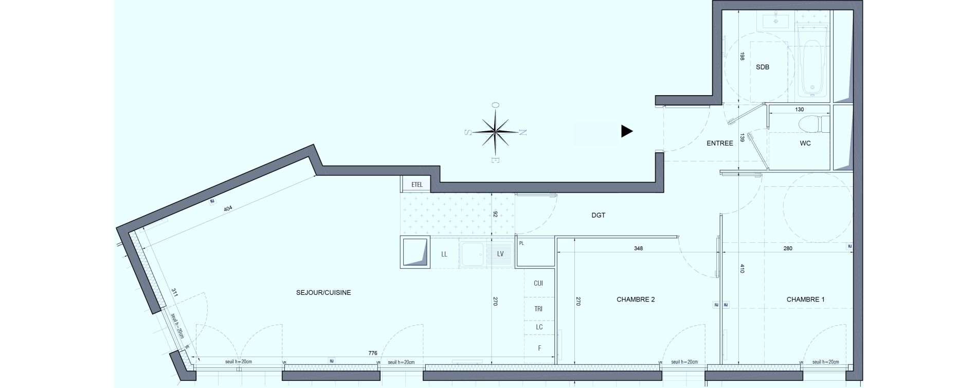 Appartement T3 de 74,54 m2 &agrave; Bobigny &eacute;cocit&eacute;