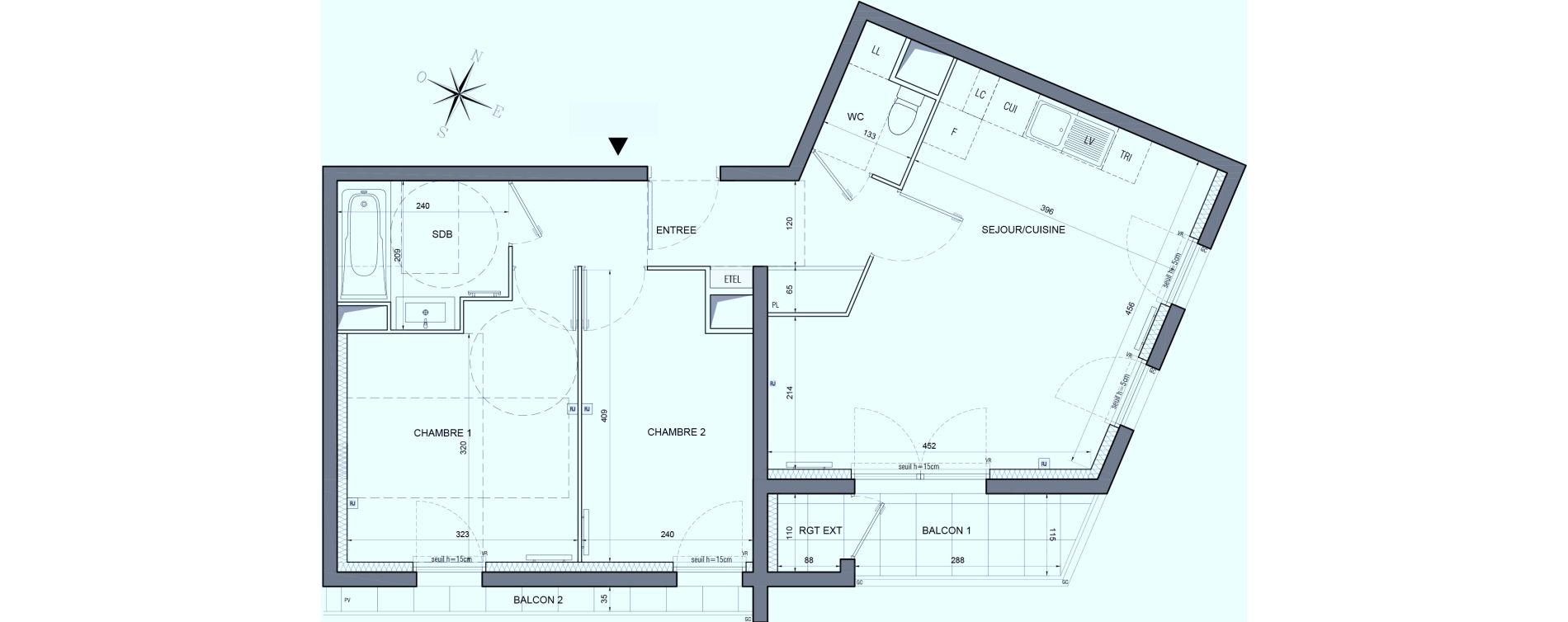 Appartement T3 de 40,94 m2 &agrave; Bobigny &eacute;cocit&eacute;