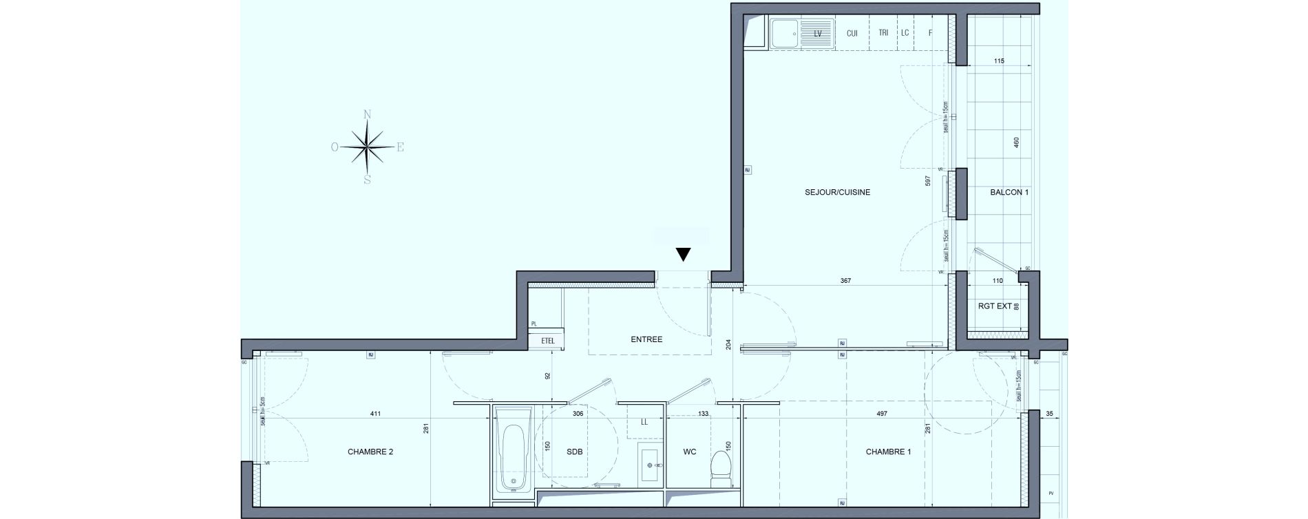 Appartement T3 de 61,87 m2 &agrave; Bobigny &eacute;cocit&eacute;