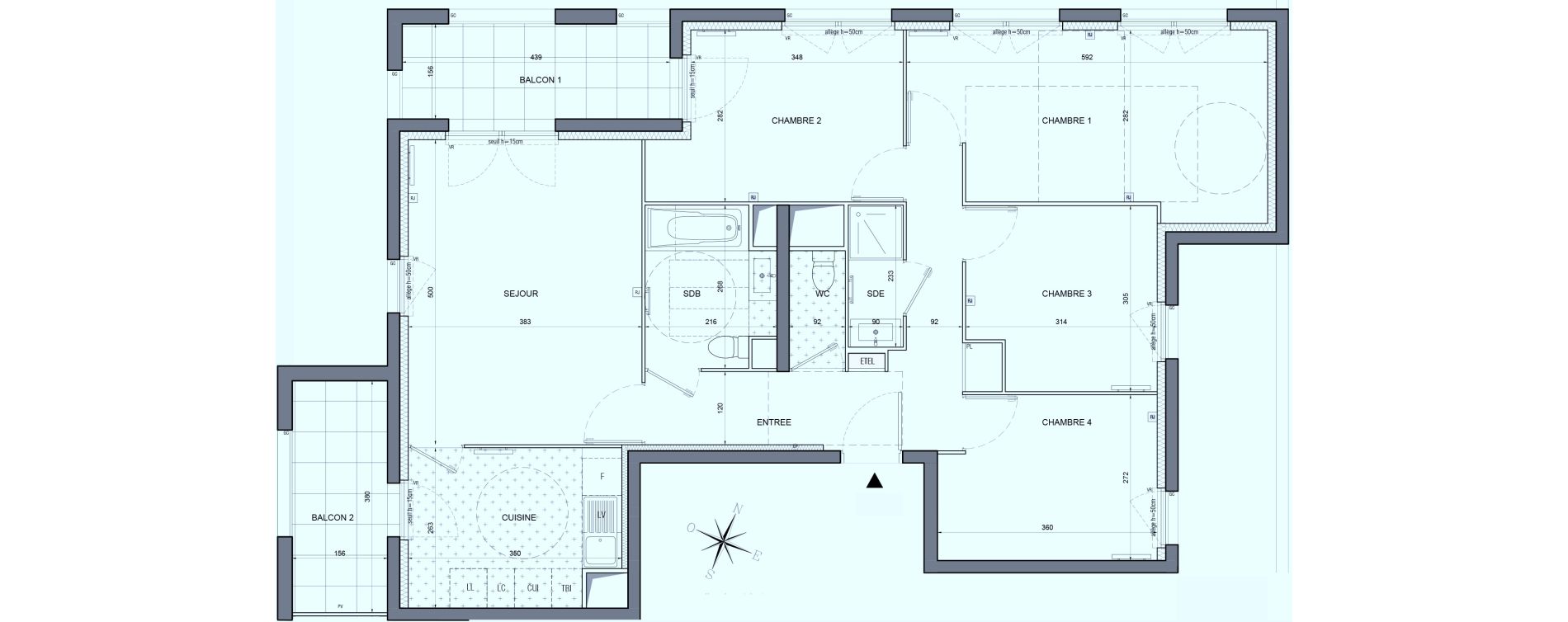 Appartement T5 de 92,82 m2 &agrave; Bobigny &eacute;cocit&eacute;