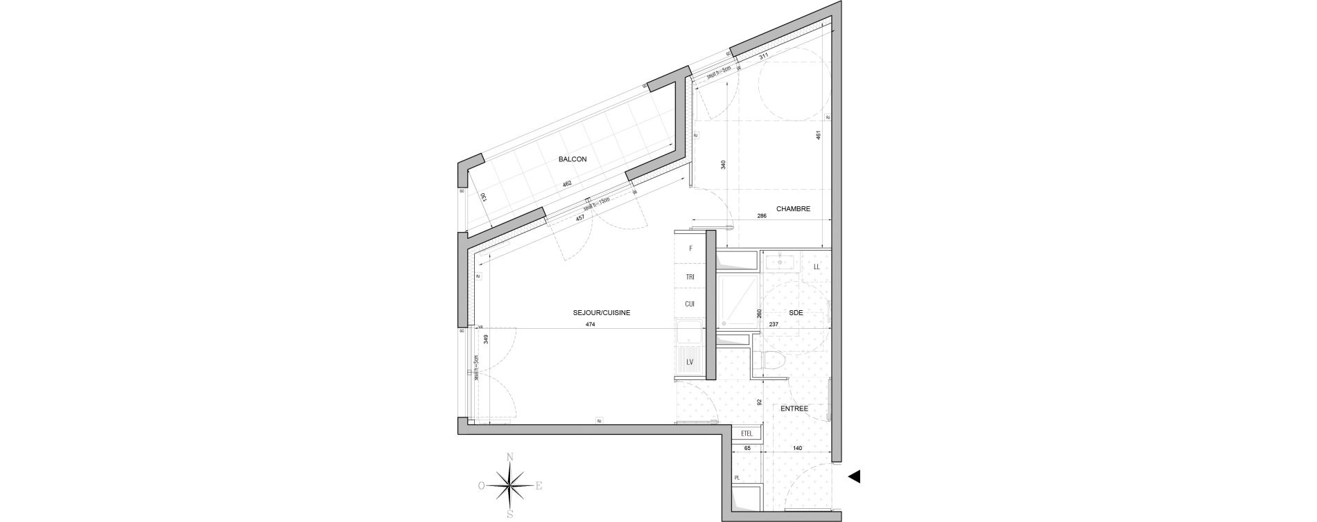 Appartement T2 de 43,24 m2 &agrave; Bobigny &eacute;cocit&eacute;