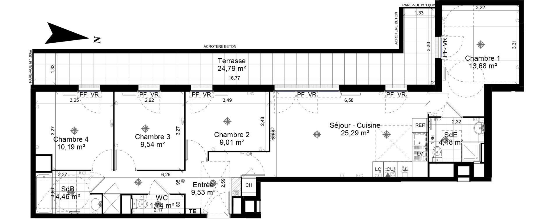 Appartement T5 de 87,63 m2 &agrave; Bobigny Centre