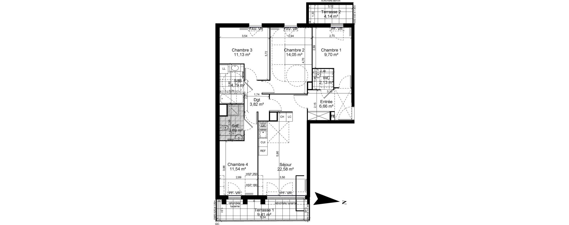 Appartement T5 de 90,29 m2 &agrave; Bobigny Centre