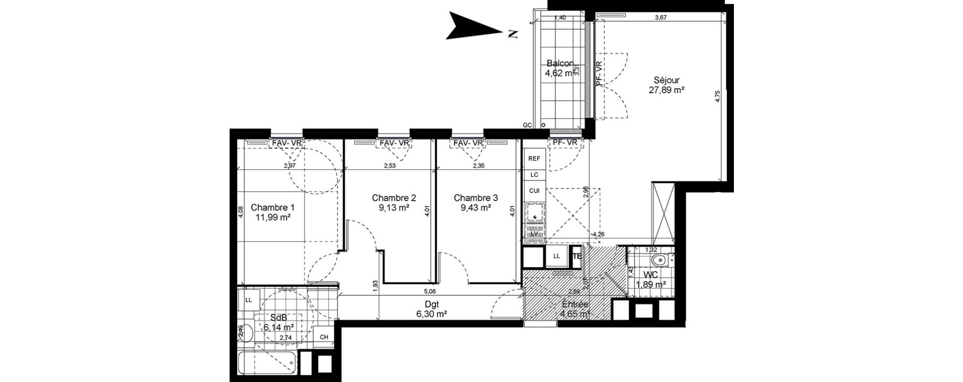 Appartement T4 de 77,42 m2 &agrave; Bobigny Centre