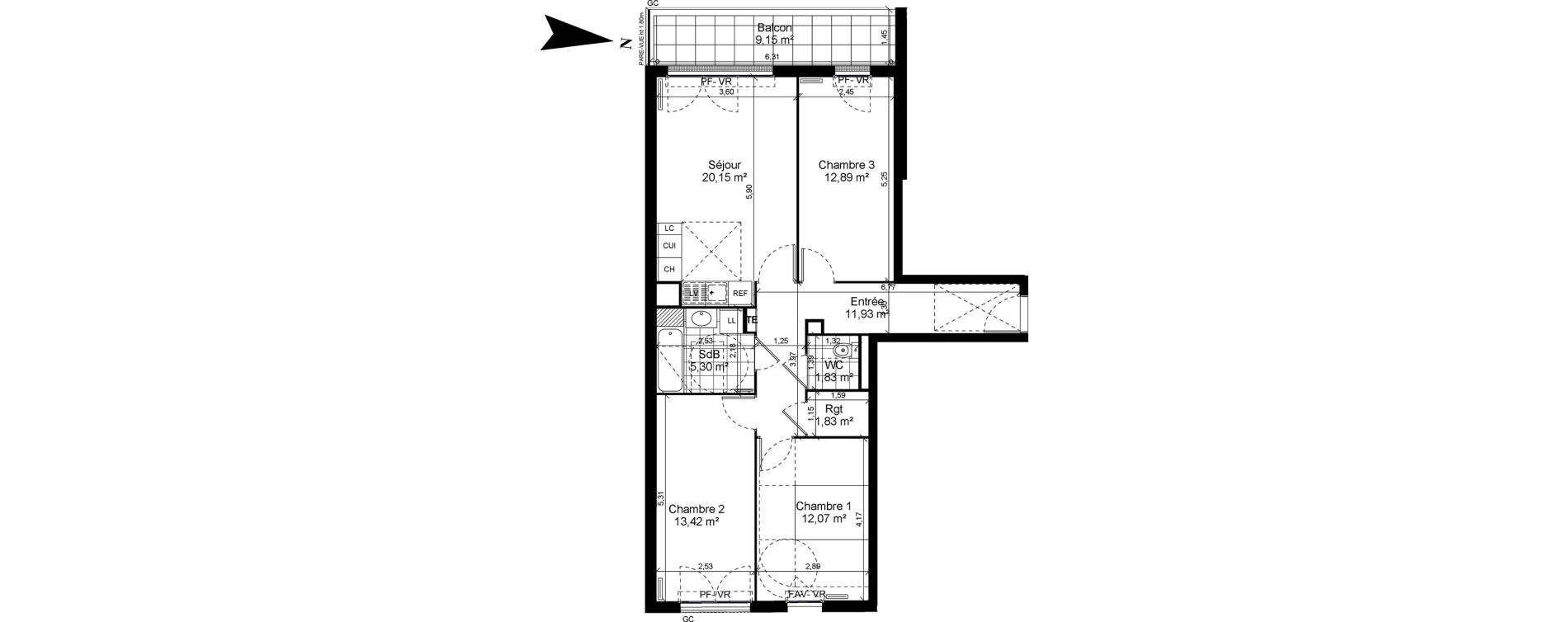 Appartement T4 de 79,42 m2 &agrave; Bobigny Centre