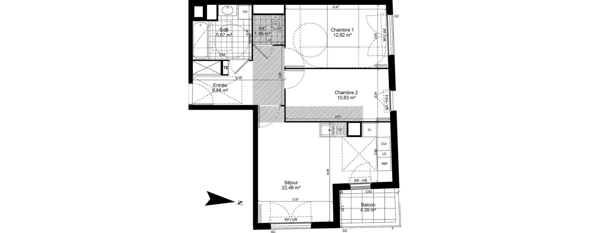 Appartement T3 de 62,50 m2 &agrave; Bobigny Centre