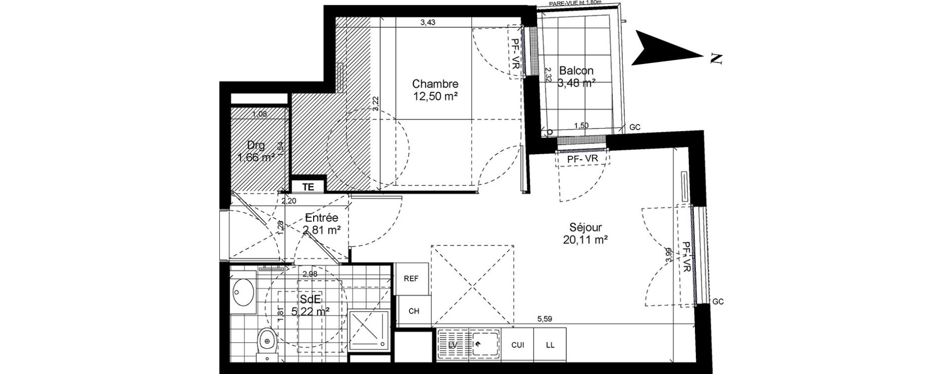 Appartement T2 de 42,30 m2 &agrave; Bobigny Centre