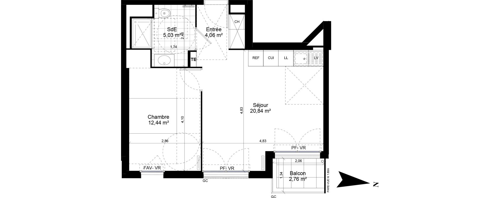 Appartement T2 de 42,37 m2 &agrave; Bobigny Centre
