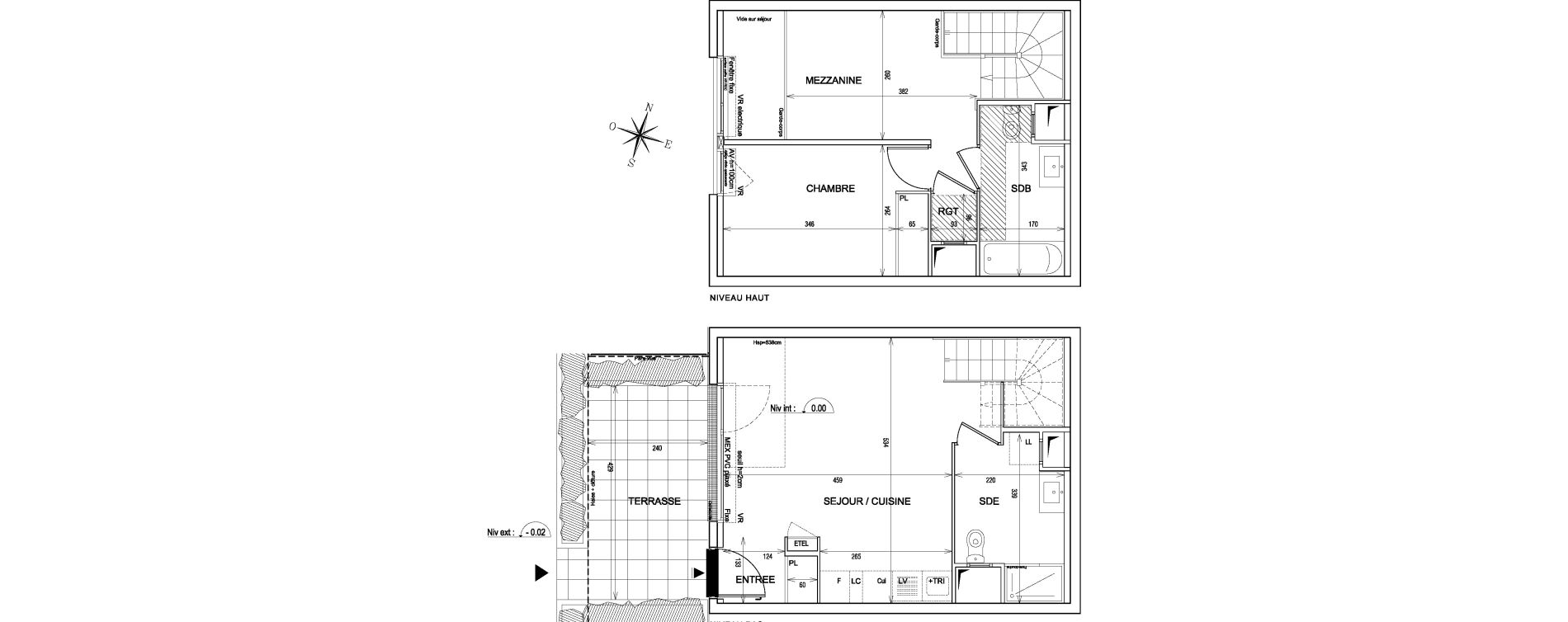 Duplex T2 de 58,73 m2 &agrave; Bondy Centre
