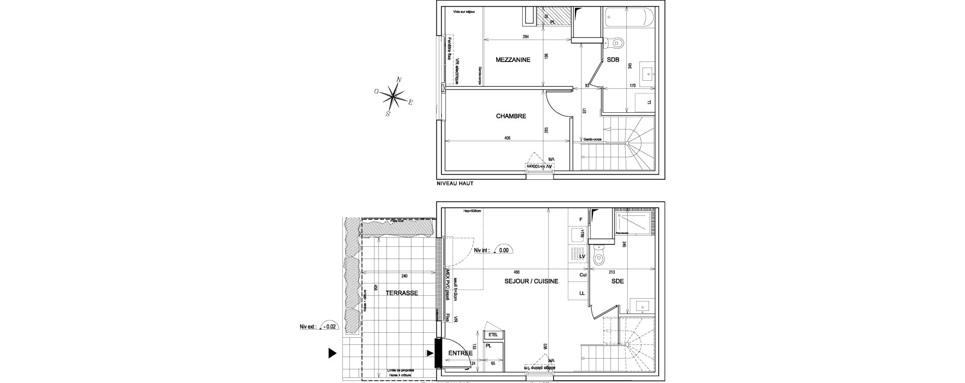 Duplex T2 de 58,77 m2 &agrave; Bondy Centre