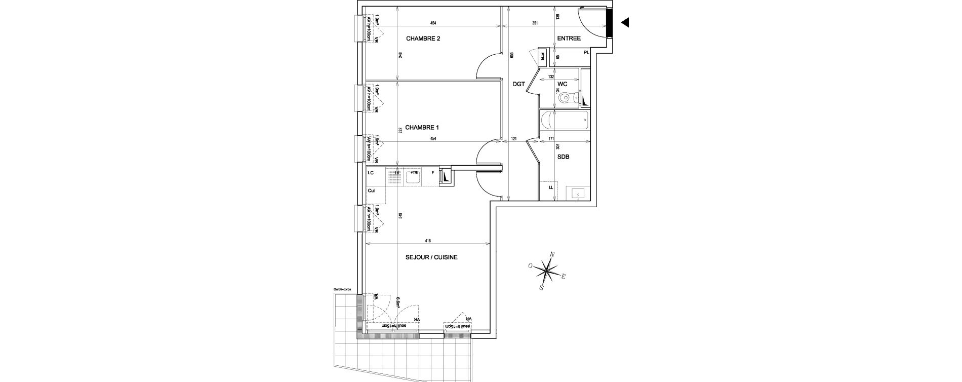 Appartement T3 de 65,90 m2 &agrave; Bondy Centre