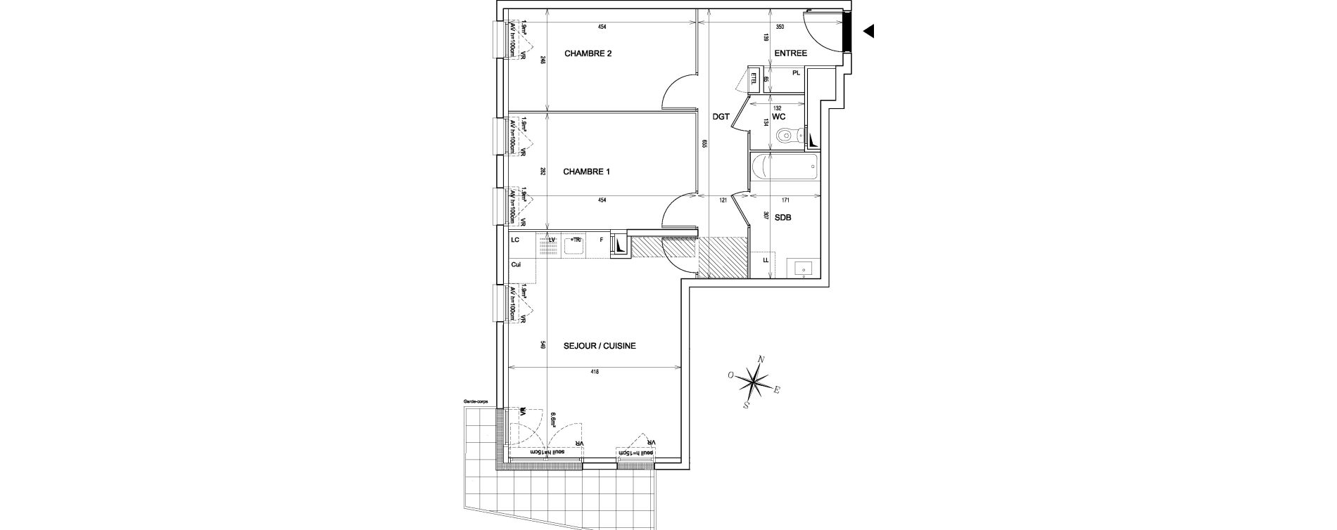 Appartement T3 de 65,66 m2 &agrave; Bondy Centre