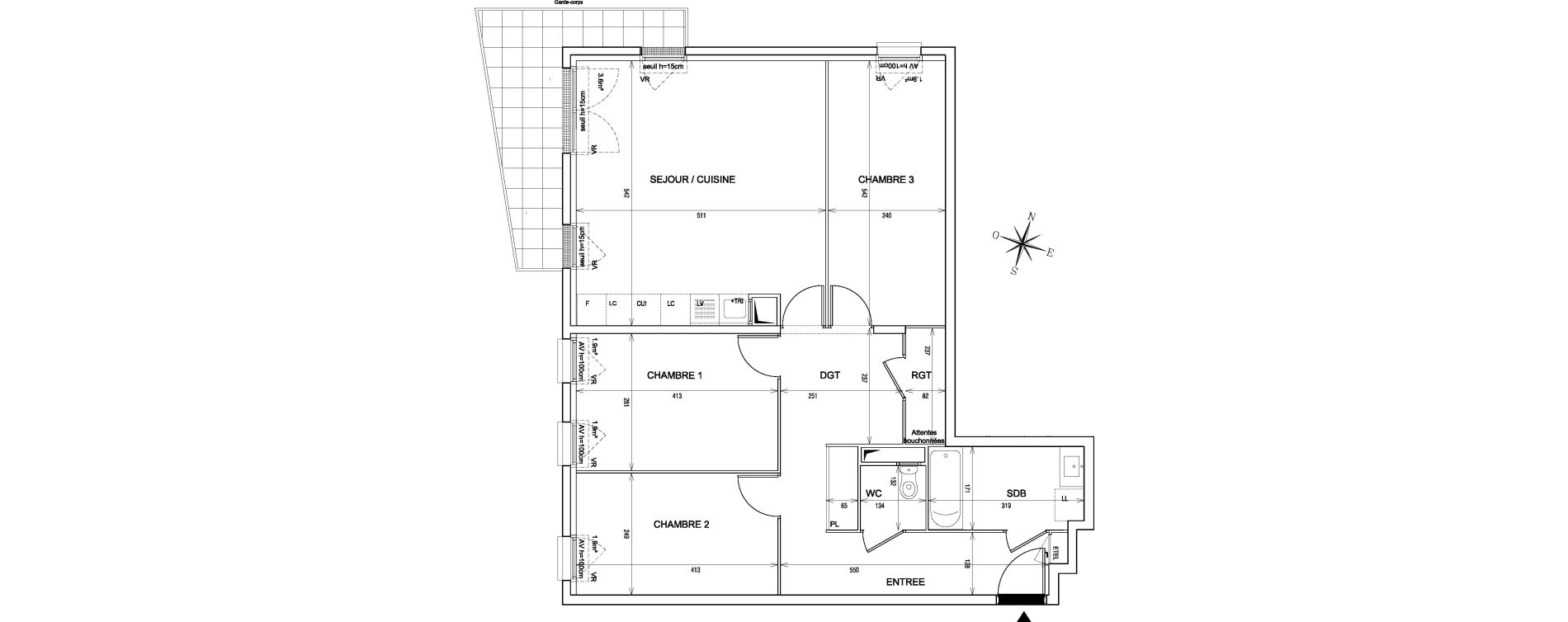 Appartement T4 de 87,08 m2 &agrave; Bondy Centre