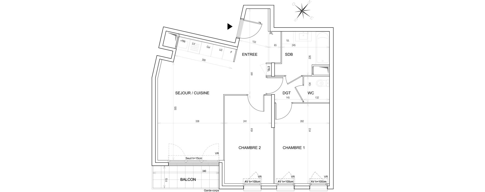 Appartement T3 de 60,87 m2 &agrave; Bondy Centre