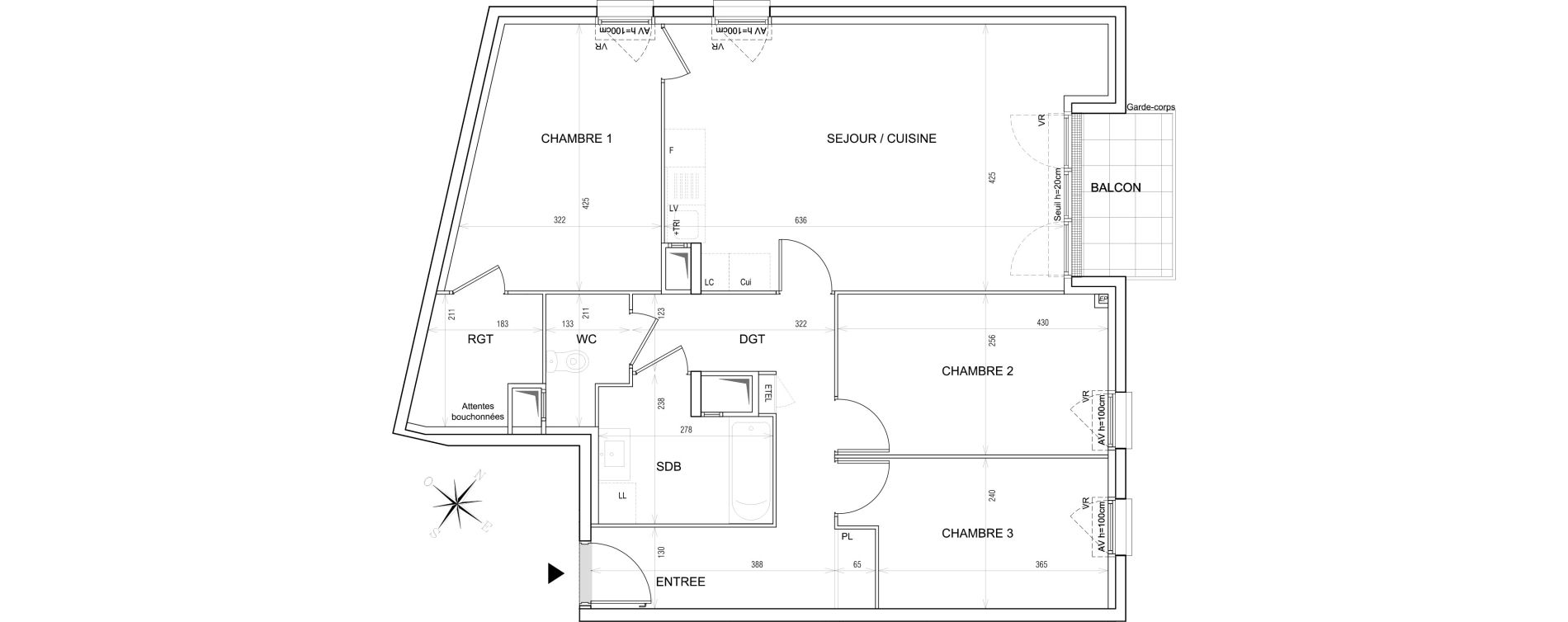 Appartement T4 de 84,36 m2 &agrave; Bondy Centre